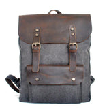 Fashion Backpack Leather Canvas Men Backpack