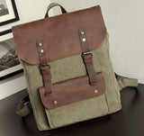 Fashion Backpack Leather Canvas Men Backpack