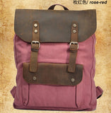 Fashion Backpack Leather Canvas Men Backpack
