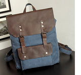 Fashion Backpack Leather Canvas Men Backpack
